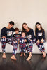 Load image into Gallery viewer, Navy Print Christmas Family Matchende pyjamassett