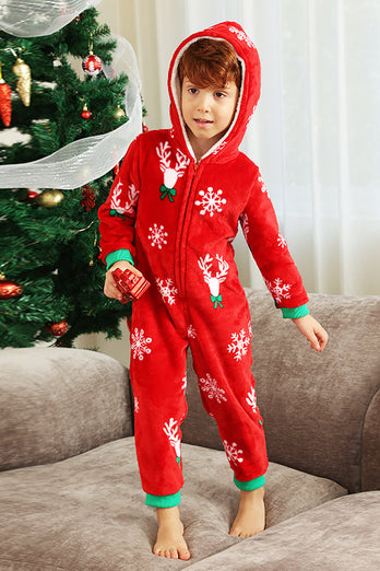 Rød flanell snøfnugg Christmas Family Pyjamas