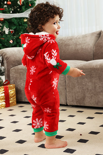 Rød flanell snøfnugg Christmas Family Pyjamas