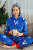 Load image into Gallery viewer, Julefamilie Royal Blue Flanell Snowflake Onesie Pyjamas