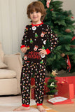 Julenissen og juletreet Black Family Matching pyjamas Set