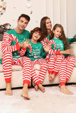 Grønne og røde striper Christmas Family Matching pyjamas Set