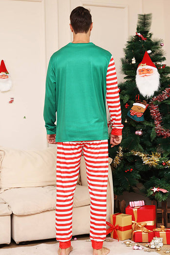 Grønne og røde striper Christmas Family Matching pyjamas Set
