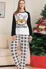Load image into Gallery viewer, Svart og hvitt rutete jule hjort familie pyjamas sett