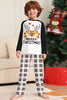 Load image into Gallery viewer, Svart og hvitt rutete jule hjort familie pyjamas sett