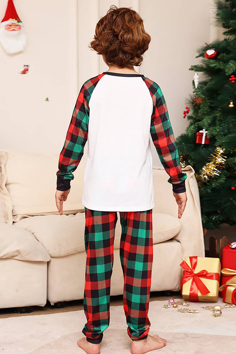 Load image into Gallery viewer, Grønn og rød grid hjort Christmas Family Matchende pyjamassett