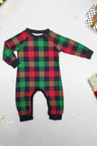 Grønn og rød grid hjort Christmas Family Matchende pyjamassett