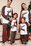 Grønn og rød grid hjort Christmas Family Matchende pyjamassett