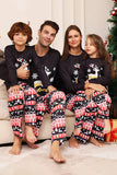 Christmas Black Deer og Snowflake Family Matchende pyjamassett