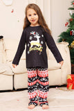 Black Deer og Snowflake Christmas Family Matchende pyjamassett