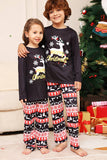 Christmas Black Deer og Snowflake Family Matchende pyjamassett