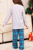 Load image into Gallery viewer, Grå hjort og blå rutete julefamilie matchende pyjamassett
