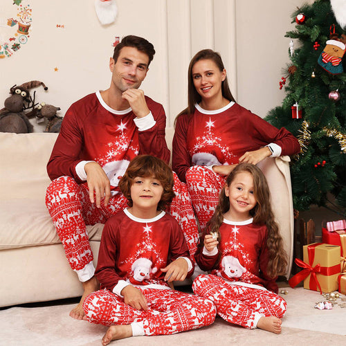 Red Snowman Christmas Family matchende pyjamassett