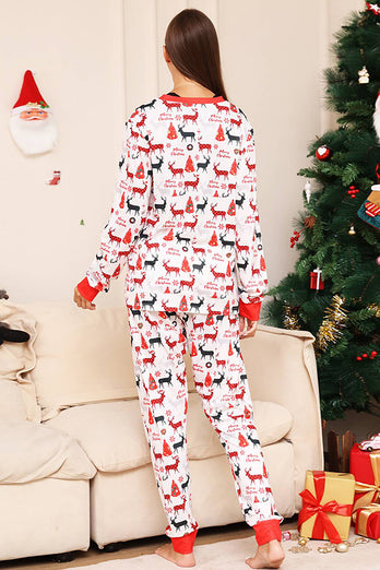 Julehvitt og tremønster Familie Matchende pyjamassett