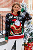 Load image into Gallery viewer, Svart Pullover Christmas Santa Claus strikkede gensere