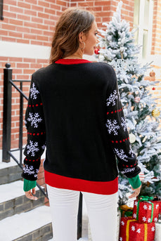 Svart Pullover Christmas Santa Claus strikkede gensere