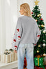 Load image into Gallery viewer, Svart julenisse strikket genser med lange ermer