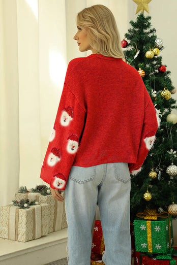 Svart julenisse strikket genser med lange ermer