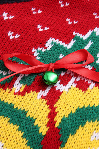 Kvinners julefargeblokk trekker over strikket genser