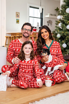 Christmas Family Matchende pyjamas Sett rød trykt pyjamas