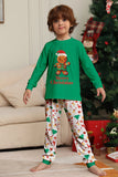 Familie Matchende pyjamas Grønn Santa Claus Print Christmas pyjamas Set