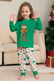 Familie Matchende pyjamas Grønn Santa Claus Print Christmas pyjamas Set