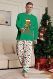 Familie Matchende pyjamas Grønn Santa Claus Print Christmas pyjamas Set