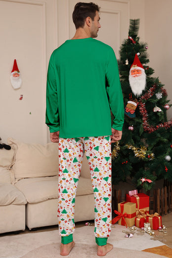 Christmas Familie Matchende pyjamas Grønn Santa Claus Print pyjamas Set