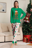 Christmas Familie Matchende pyjamas Grønn Santa Claus Print pyjamas Set