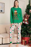 Familie Matchende pyjamas Grønn Santa Claus Print Christmas pyjamas Set