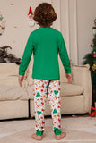 Familie Matchende pyjamas Grønn Santa Claus Print Christmas pyjamas Set