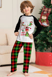 Christmas Family Black White Deer Trykt rutete pyjamassett