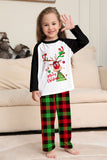 Christmas Family Black White Deer Trykt rutete pyjamassett