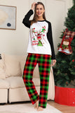 Christmas Family Black White Deer Trykt rutete pyjamassett