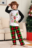 Black White Deer Trykt rutete Christmas Family Pyjamassett