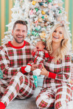 Christmas Family Matching pyjamas Set Red Plaid pyjamas