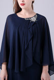 A-Line Scoop Neck Gulvlengde Chiffon Mor til bruden kjole