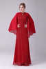Load image into Gallery viewer, Burgund A-linje gulvlang mor til bruden kjole med appliques