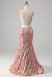 Hot Pink Sparkly Mermaid Prom kjole med Slit