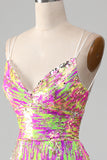 Hot Pink Sparkly Mermaid Prom kjole med Slit
