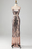 Load image into Gallery viewer, Sparkly Two-piece Sheath Prom Dress med frynser