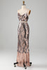 Load image into Gallery viewer, Sparkly Two-piece Sheath Prom Dress med frynser