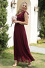 Load image into Gallery viewer, burgunder blonder chiffon brudepike kjole
