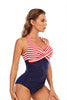 Load image into Gallery viewer, Striper Halter One Piece Badetøy