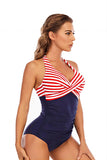 Striper Halter One Piece Badetøy