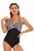 Load image into Gallery viewer, Striper Halter One Piece Badetøy