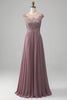 Load image into Gallery viewer, Dusk A-line Beaded Chiffon Round Neck Maxi Mor til bruden kjole