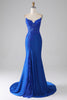 Load image into Gallery viewer, Royal Blue Mermaid stroppeløs lang beaded prom kjole med applikasjoner