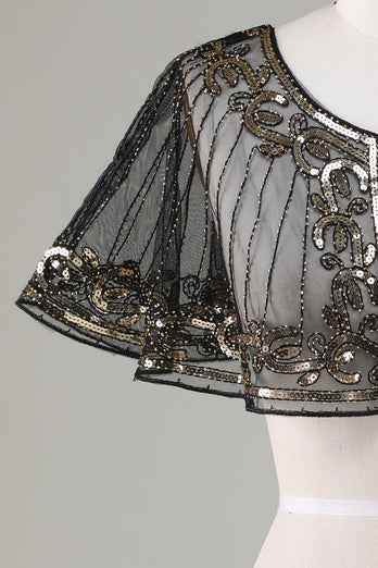 Black Beaded Glitter 1920-tallet kappe for kvinner
