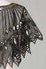 Load image into Gallery viewer, Glitter Black Sequins 1920-tallet Kappe med perler